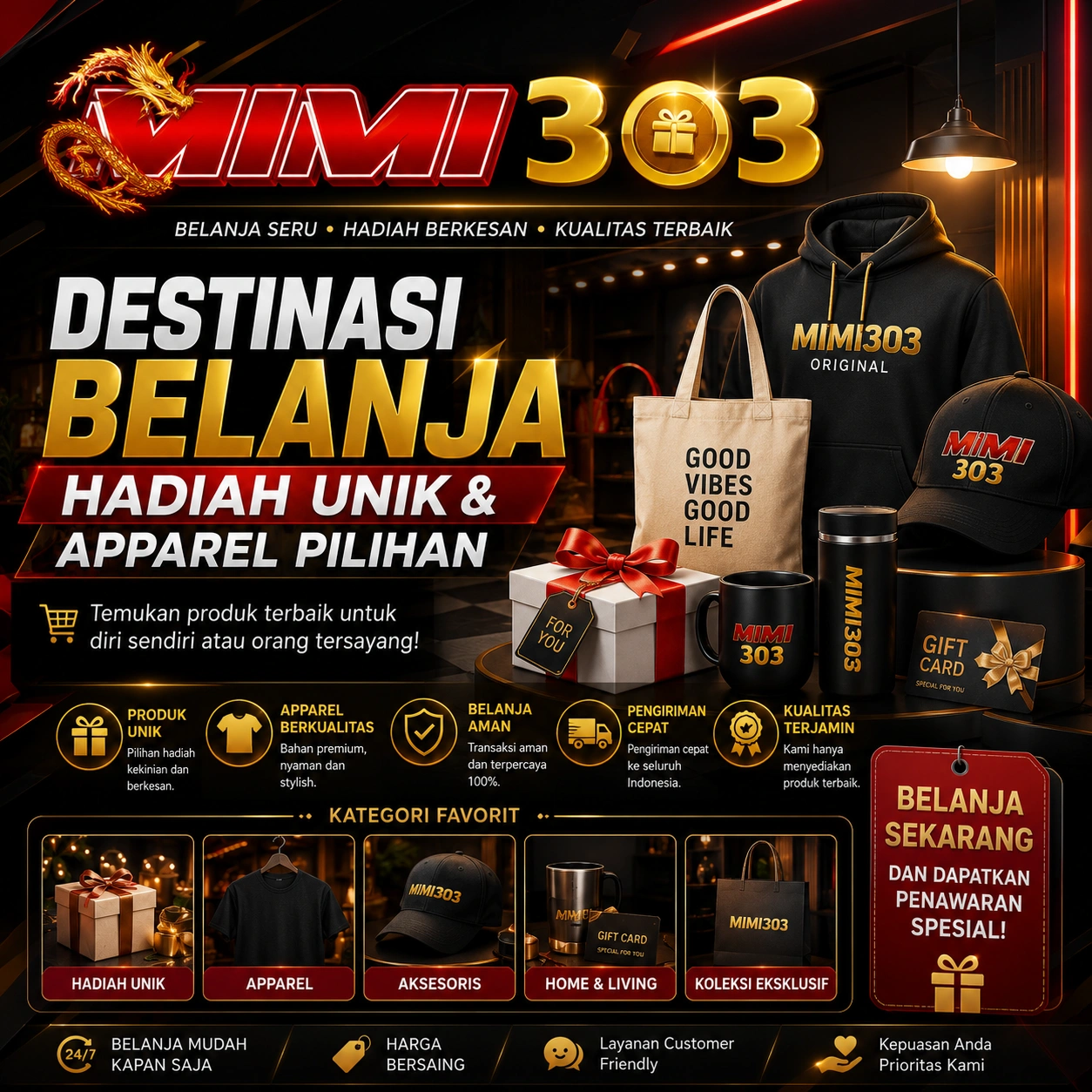 MIMI303 > Destinasi Belanja Hadiah Unik Dan Apparel Pilihan