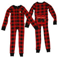 Children's Plaid Bear Cheeks Flapjacks Union Suit onesie Pajamas