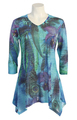 The Jess and Jane "Feather Orchid" design with subtle rhinestone embellishments is on both front and back of this fabulous Sublimation Burnout Tunic.
- Sharks Tale Hem
- Vee Neck
- 3/4 length sleeves
- Flattering missy fit - Does not cling
- Beautifully machine washable
- Dressy or casual - You decide!
- Made in the USA
