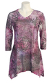 The Jess and Jane "Purple Lace" design with subtle rhinestone embellishments is on both front and back of this fabulous Sublimation Burnout Tunic.
- Sharks Tale Hem
- Vee Neck
- 3/4 length sleeves
- Flattering missy fit - Does not cling
- Beautifully machine washable
- Dressy or casual - You decide!
- Made in the USA
