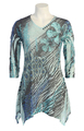 The Jess and Jane "Aquatic" design with subtle rhinestone embellishments is on both front and back of this fabulous Sublimation Burnout Tunic.
- Sharks Tale Hem
- Vee Neck
- 3/4 length sleeves
- Flattering missy fit - Does not cling
- Beautifully machine washable
- Dressy or casual - You decide!
- Made in the USA
