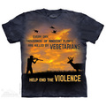 MOUNTAIN LIFE END THE VIOLENCE OUTDOOR VEGETARIAN T SHIRT